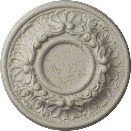 Ekena Millwork Odessa Ceiling Medallion (Fits Canopies up to 2 1/2"), 7 1/2"OD x 1 1/8"P, Pot of Cream Crackle CM07ODPCC